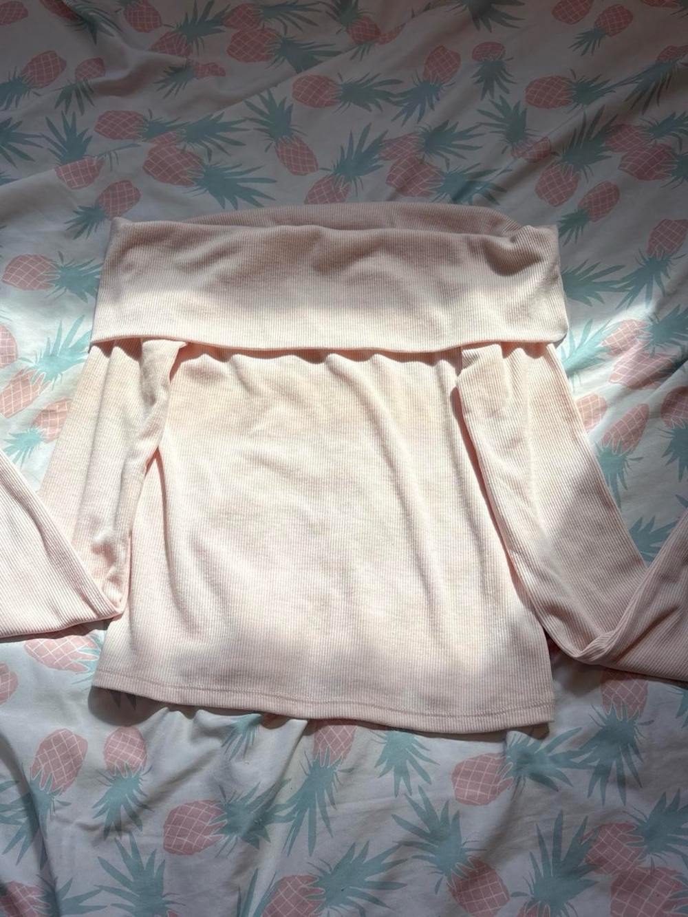 art class Off-the-Shoulder Ribbed Sweater Top - Pale Pink